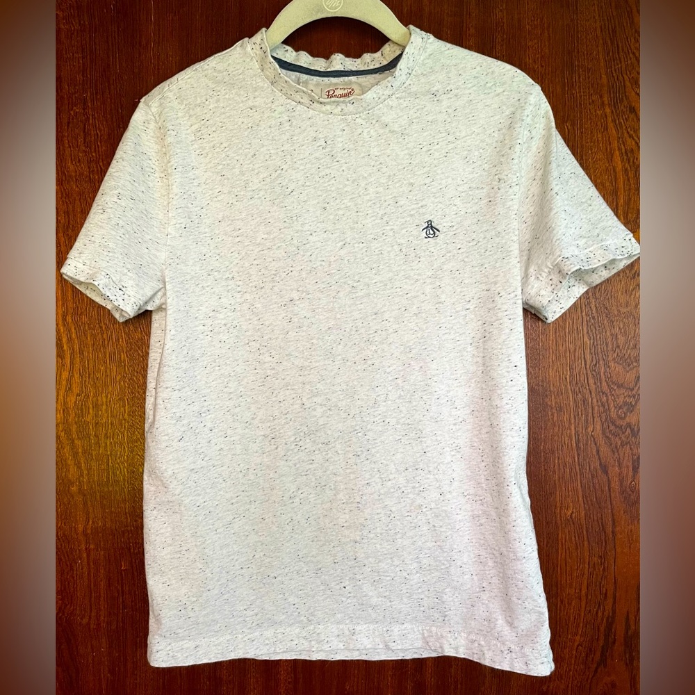 Original Penguin Speckled Gray White T-Shirt Men's S